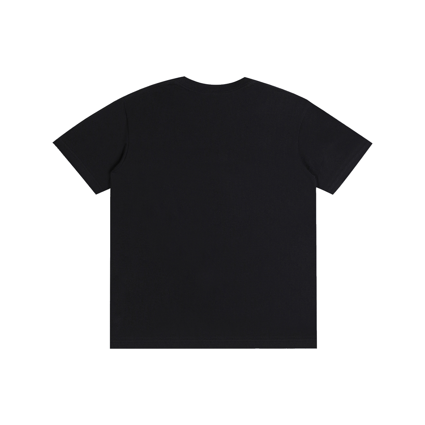 Unisex T-shirt, dark charcoal black, crew neck, short sleeves, plain back view