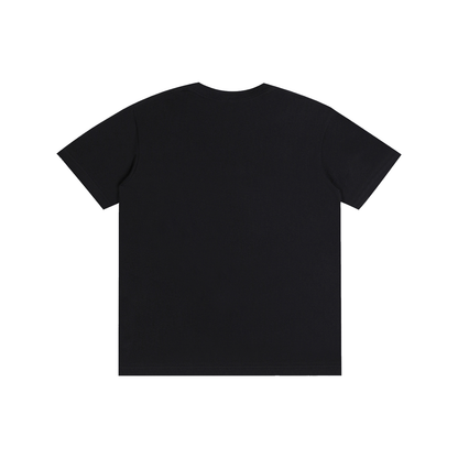 Unisex T-shirt, dark charcoal black, crew neck, short sleeves, plain back view