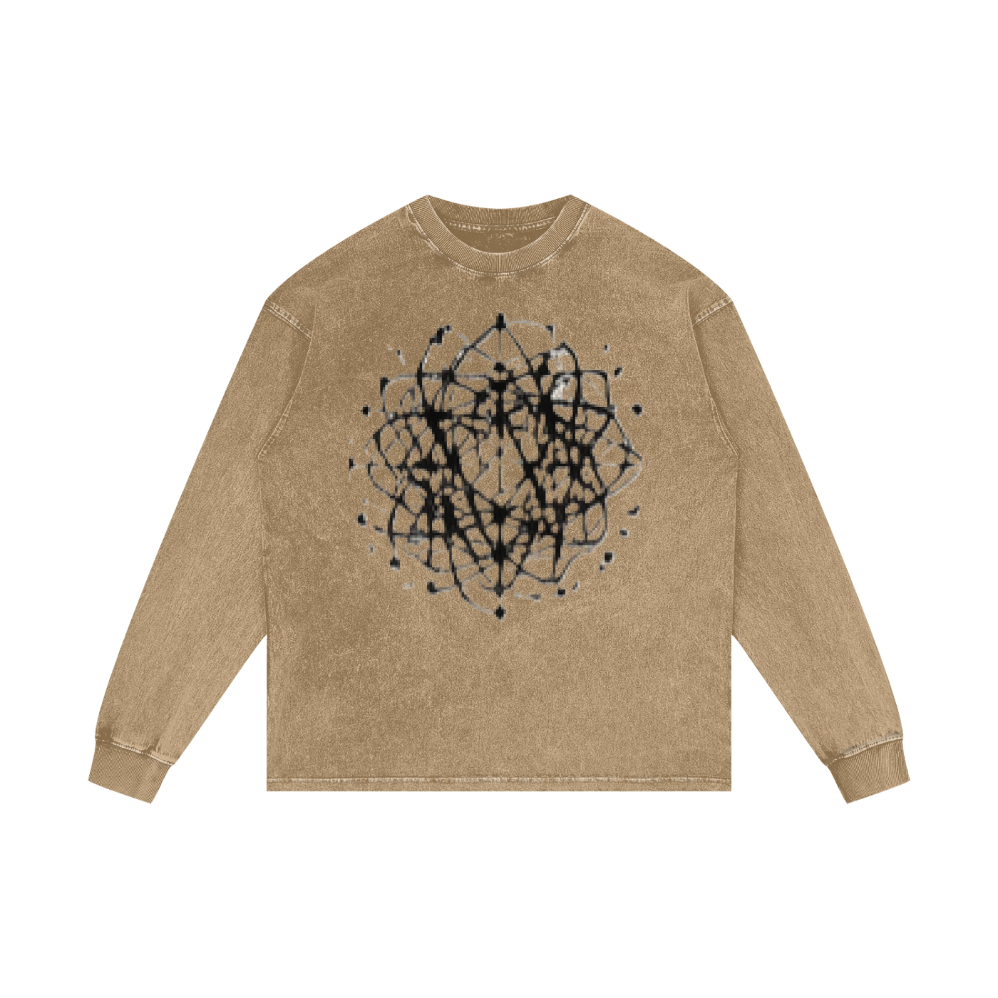 ABSTRACT EXPRESSION Acid Wash Oversize Long Sleeve T-Shirt by ODMPOD