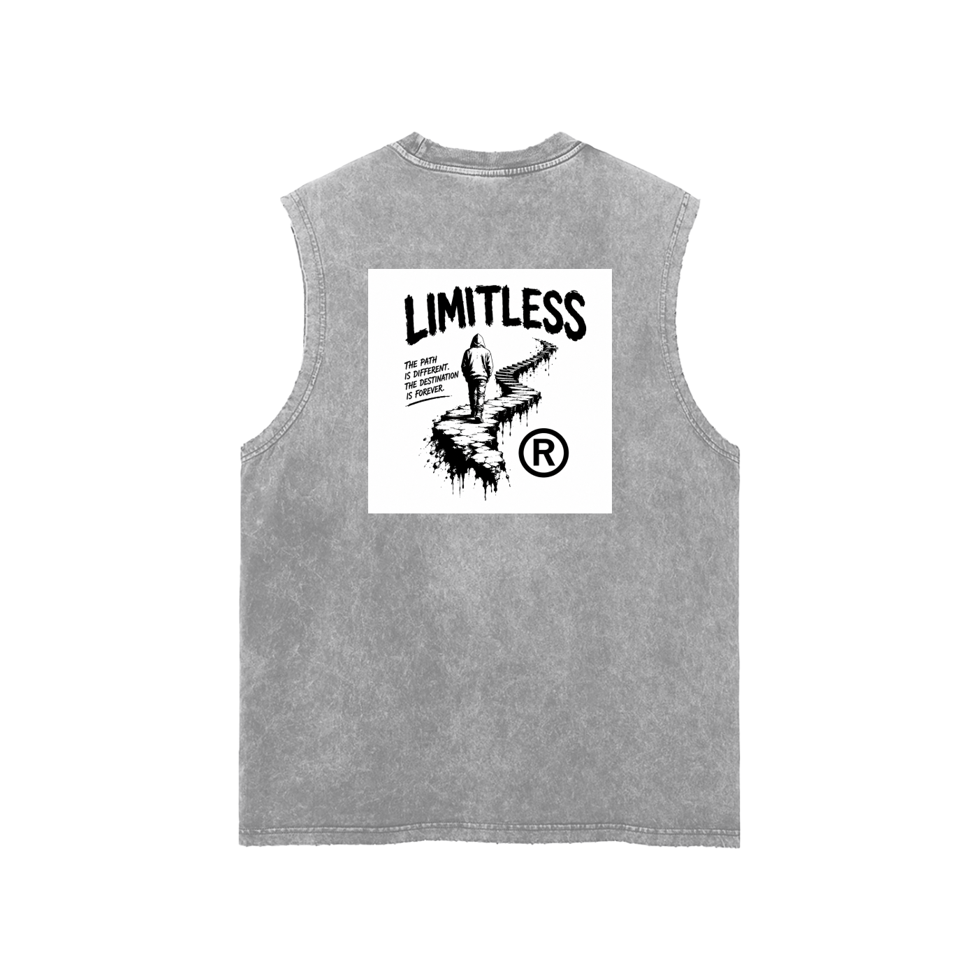 Snow Washed Frayed Hem Tank Top by ODMPOD