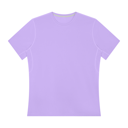 Men's regular-fit performance t-shirt, light purple, crew neck, short sleeves, front view