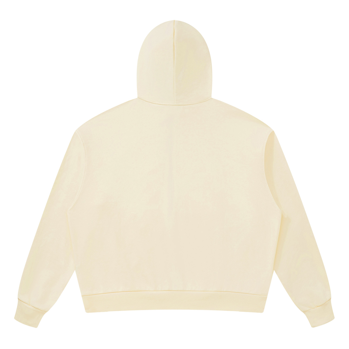Apricot oversized pullover hoodie with hood, back view