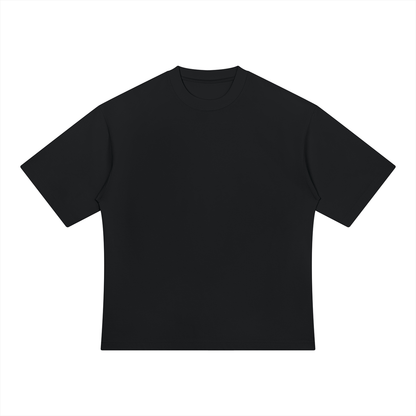 Unisex heavyweight oversized T-shirt, black, front view