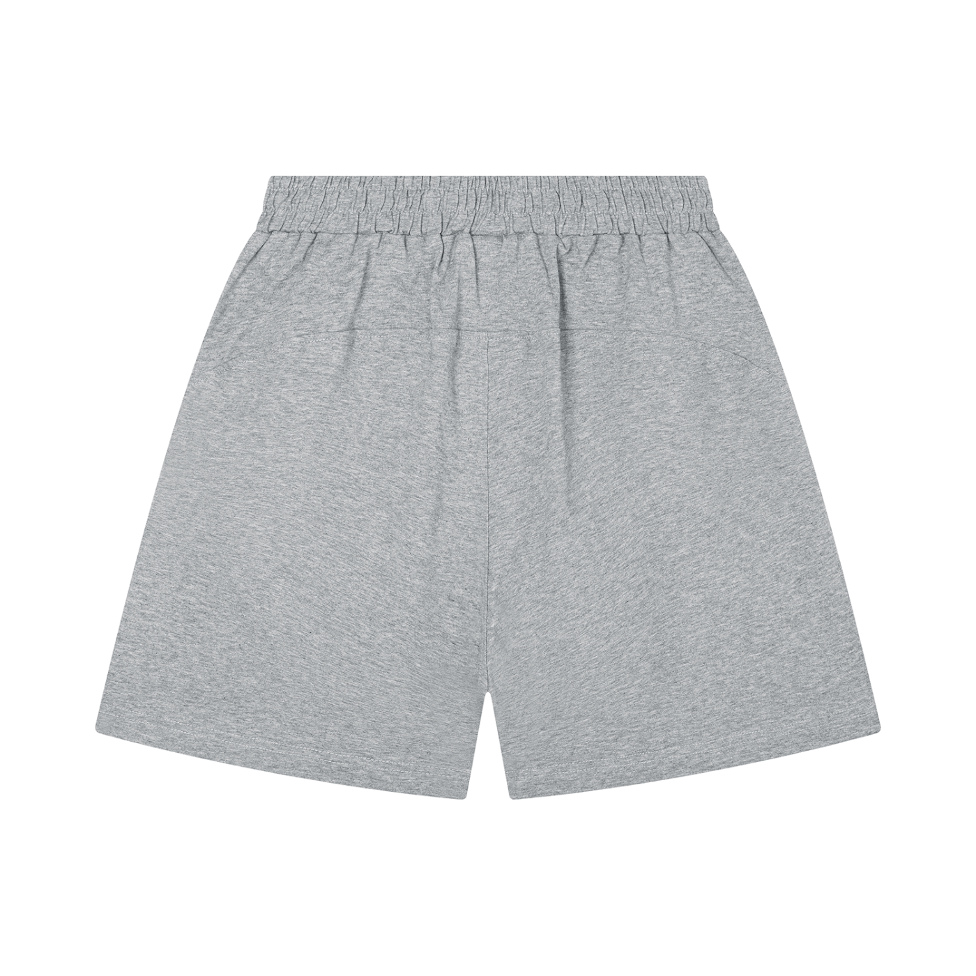 Heather gray unisex regular-fit shorts with elastic waistband and relaxed A-line shape