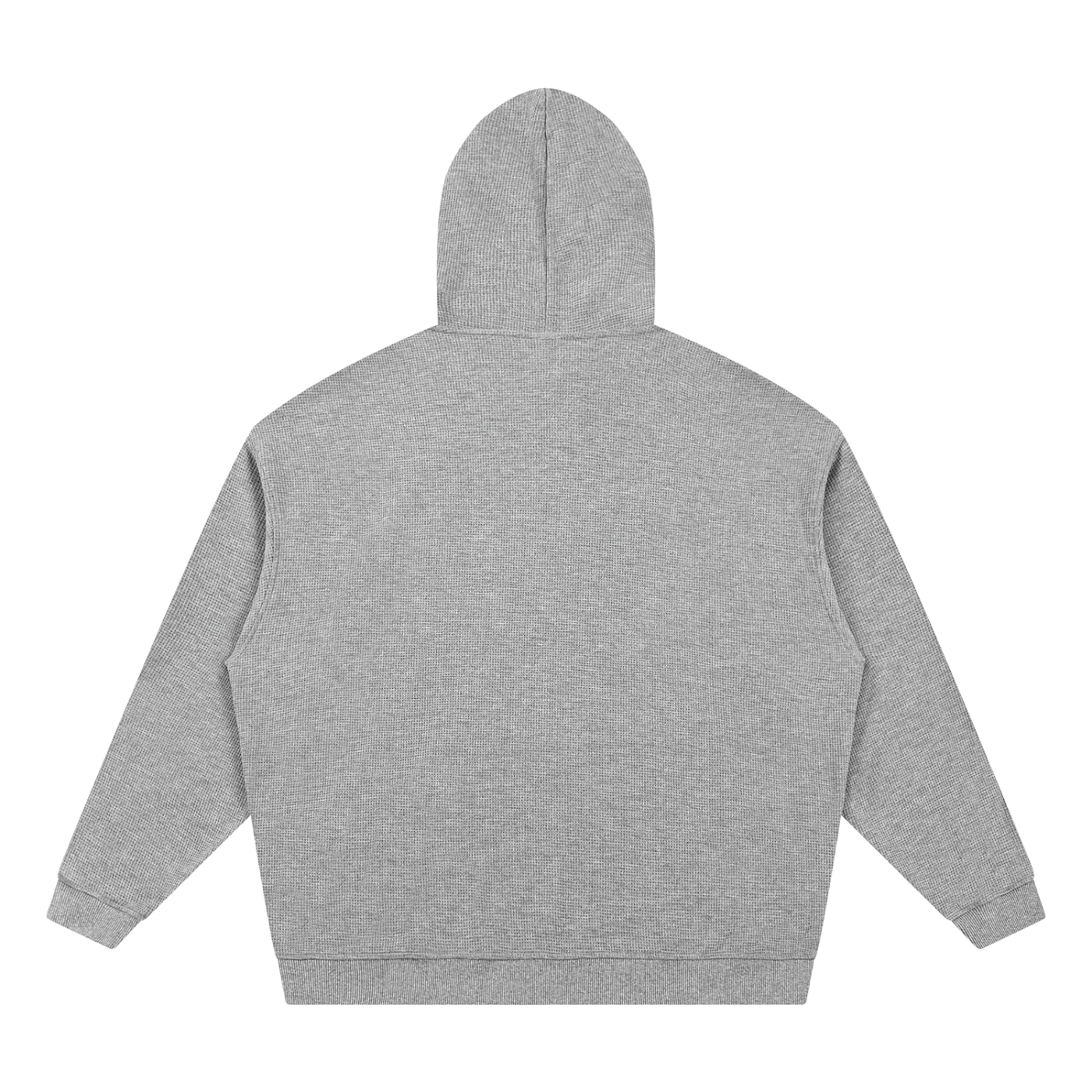 Unisex pullover hoodie, light gray back view with hood and kangaroo pocket