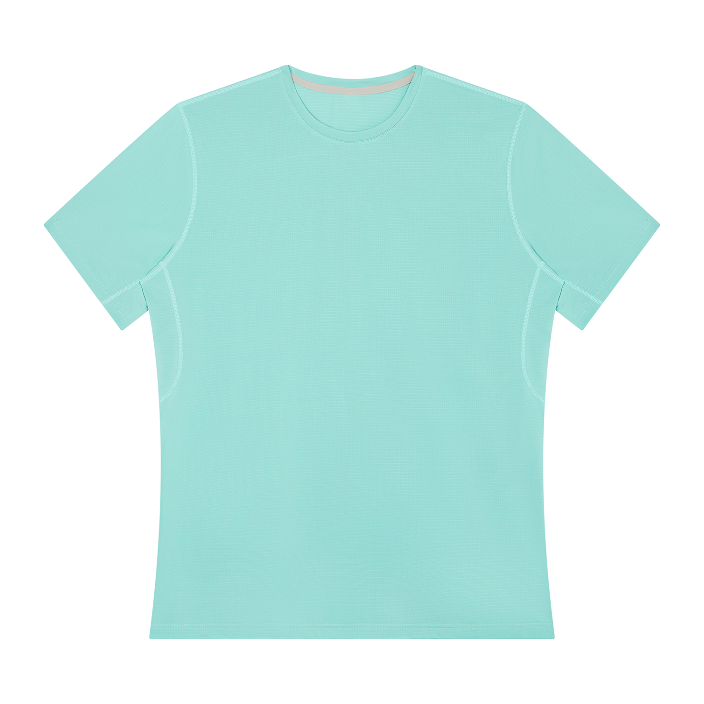 Men's regular-fit performance t-shirt, light teal, crew neck, short sleeves, front view