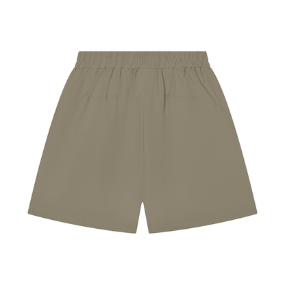 Unisex regular-fit shorts with elastic waistband, light gray-green fabric