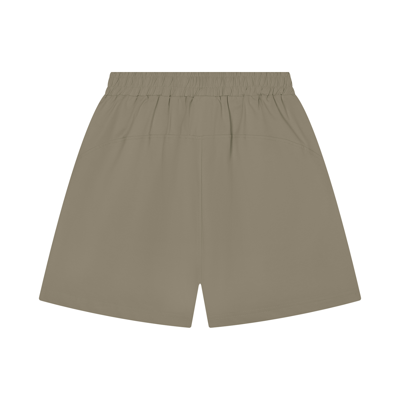 Unisex cotton shorts, regular fit, elastic waist, light olive green color.