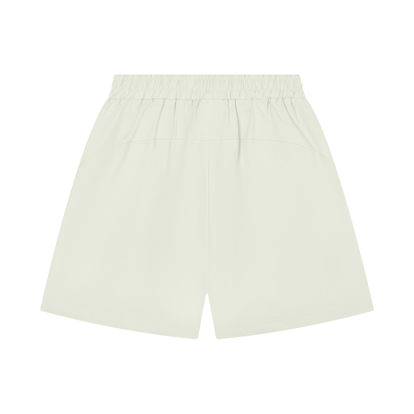 Very light green unisex regular-fit shorts with elastic waistband and relaxed A-line shape