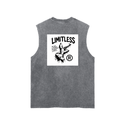 Snow Washed Frayed Hem Tank Top by ODMPOD