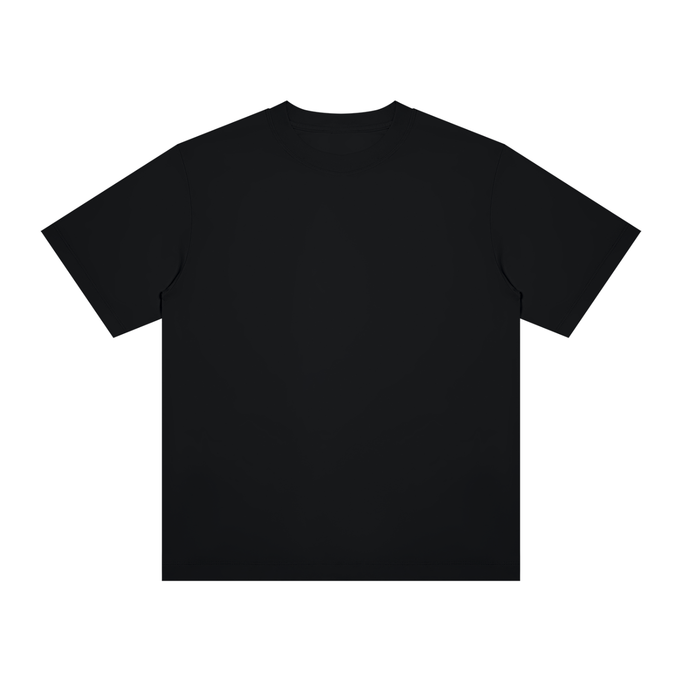 Black unisex crewneck T-shirt with short sleeves, plain front