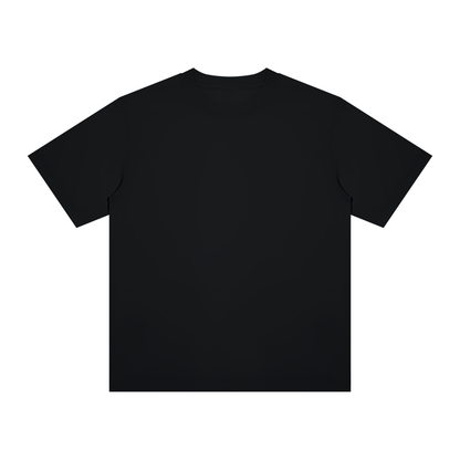 Black unisex crewneck T-shirt with short sleeves, straight front view