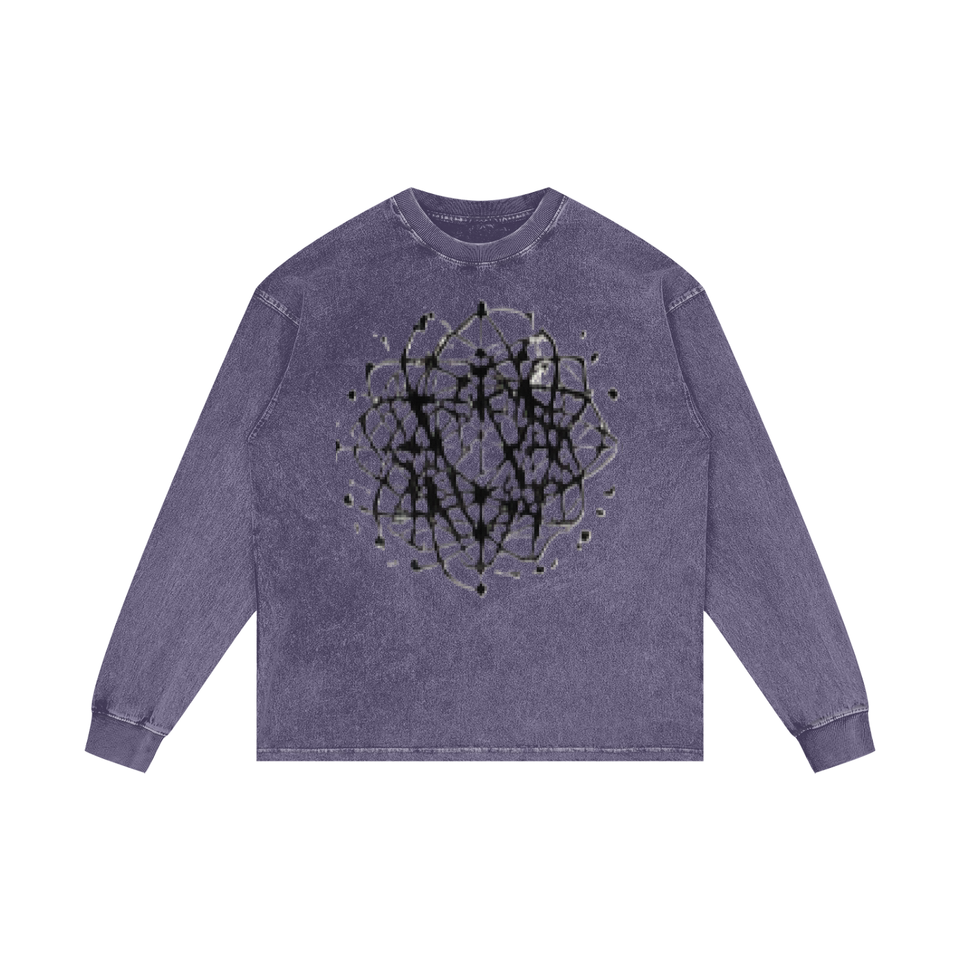 ABSTRACT EXPRESSION Acid Wash Oversize Long Sleeve T-Shirt by ODMPOD
