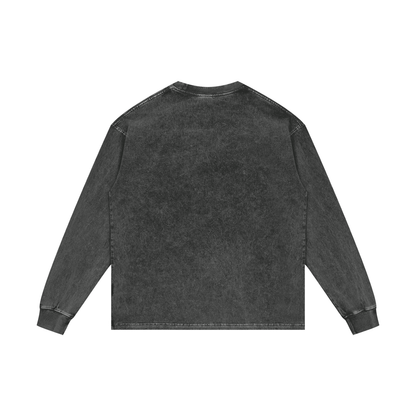 ABSTRACT EXPRESSION Acid Wash Oversize Long Sleeve T-Shirt by ODMPOD