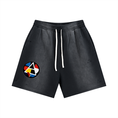 BAUHAUS Sun Fade Distressed Shorts by ODMPOD