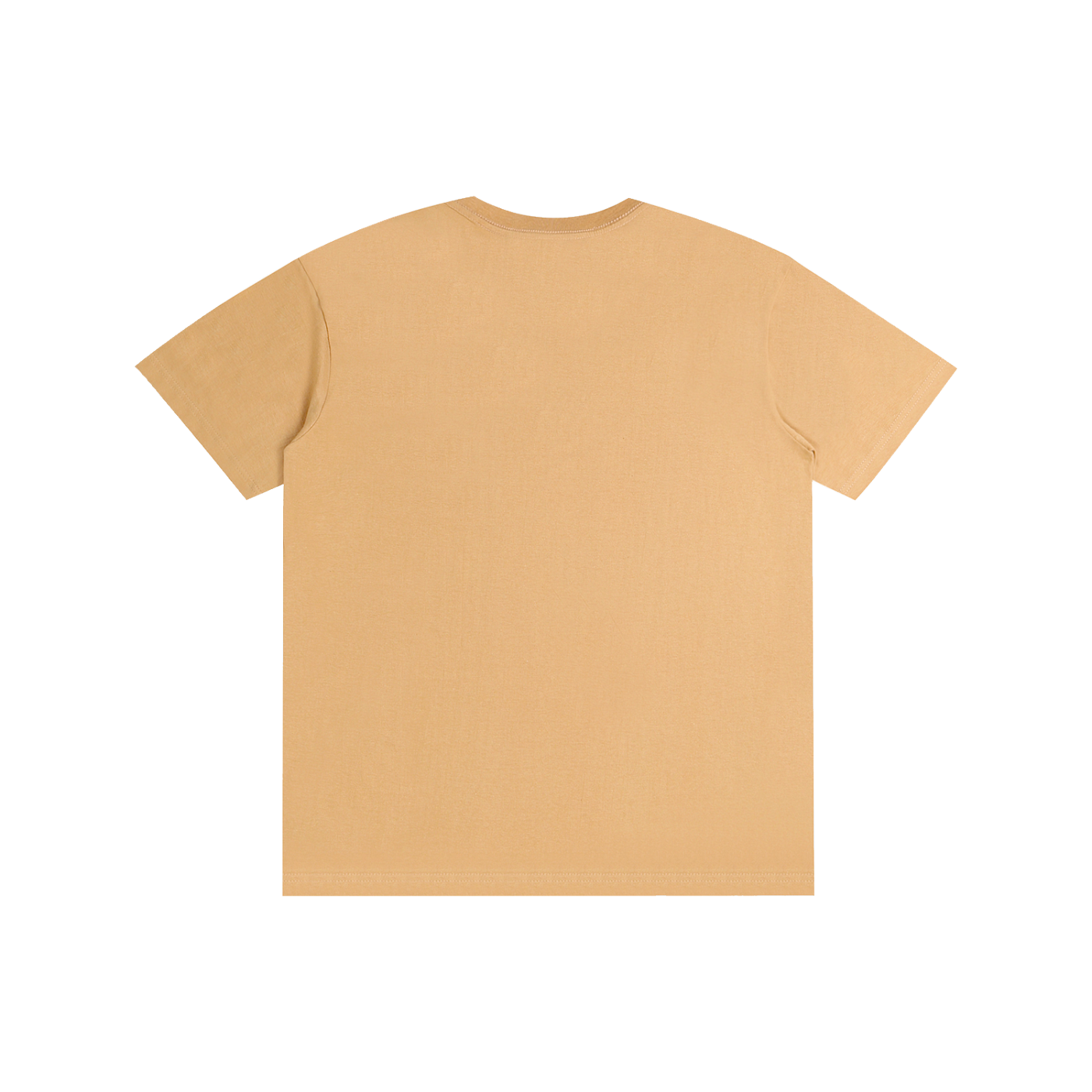 Unisex cotton T-shirt, tan, plain back with crew neck and short sleeves