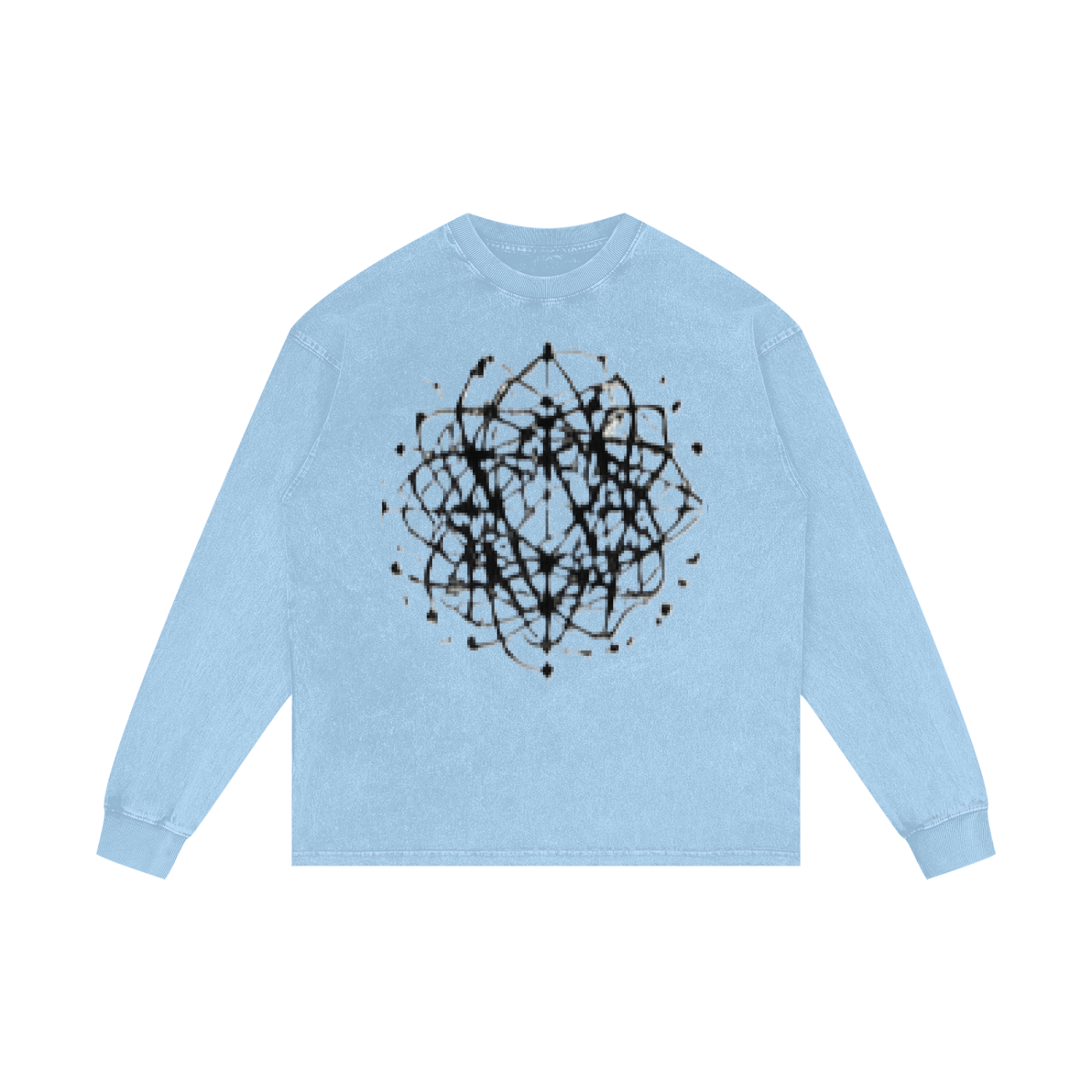 ABSTRACT EXPRESSION Acid Wash Oversize Long Sleeve T-Shirt by ODMPOD