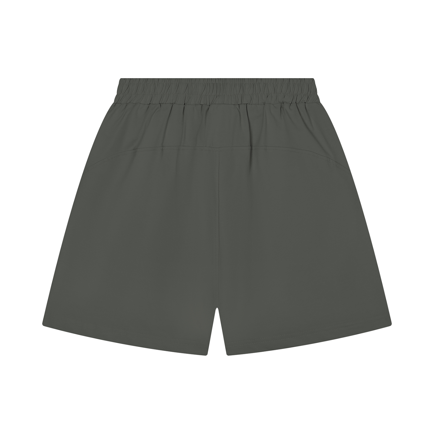 Unisex regular-fit shorts with elastic waistband, dark green-gray fabric