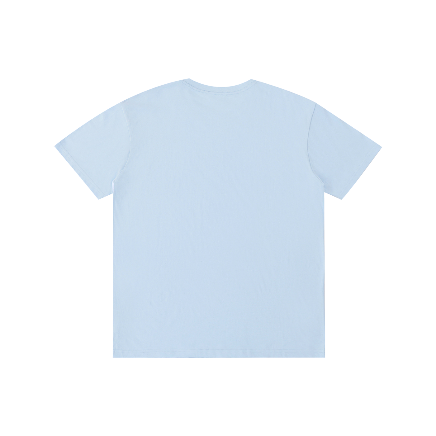 Unisex T-shirt, sky blue, crew neck, short sleeves, plain back view