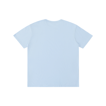 Unisex T-shirt, sky blue, crew neck, short sleeves, plain back view