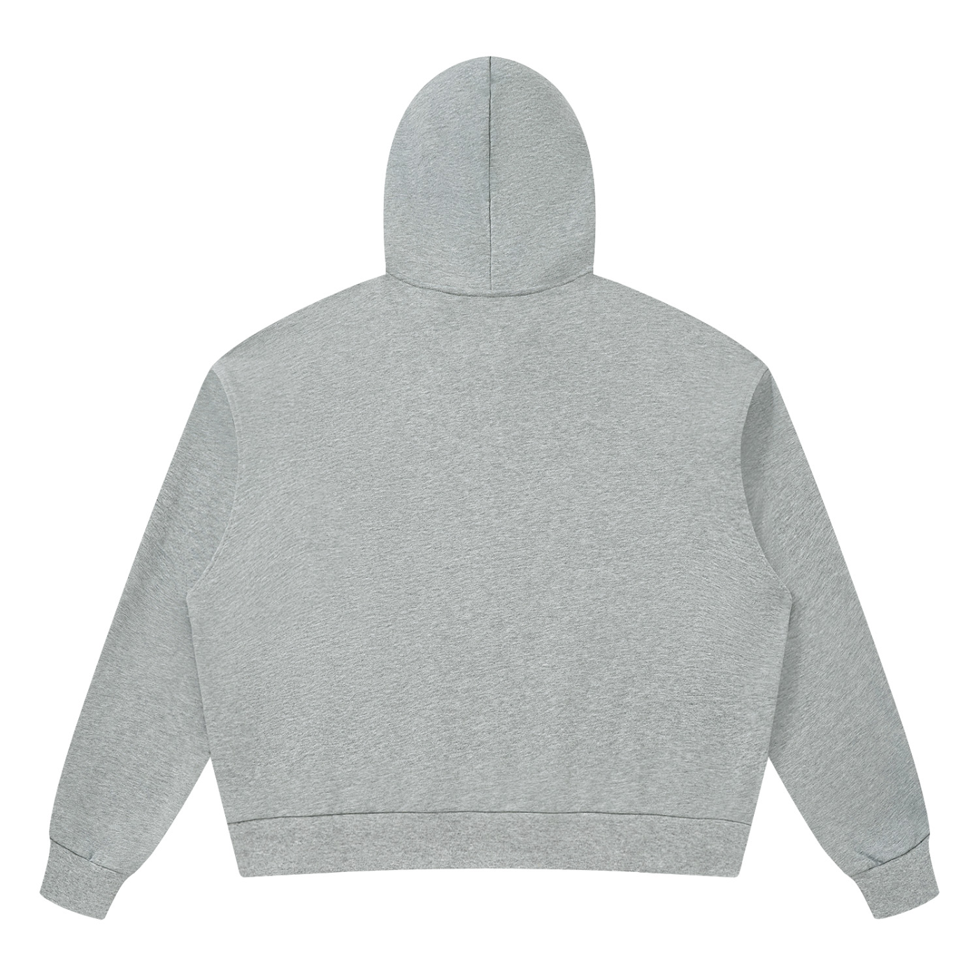 Dark gray oversized pullover hoodie with hood, back view