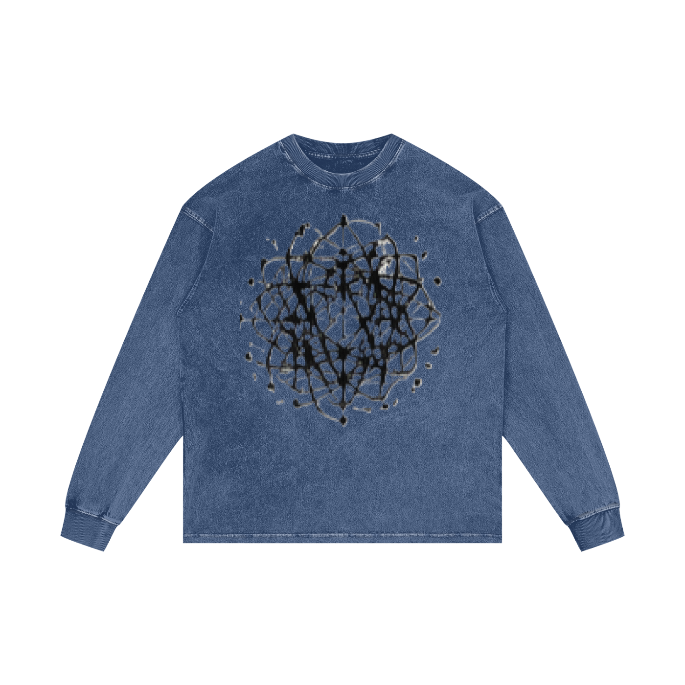 ABSTRACT EXPRESSION Acid Wash Oversize Long Sleeve T-Shirt by ODMPOD