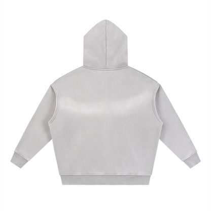 ABSTRACT EXPRESSION Sunfade Two-way Zipper Boxy Fleece Hoodie by ODMPOD