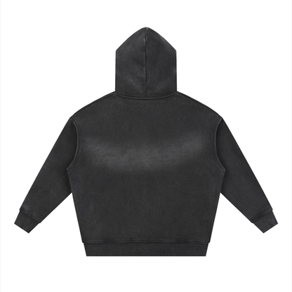 ABSTRACT EXPRESSION Sunfade Two-way Zipper Boxy Fleece Hoodie by ODMPOD