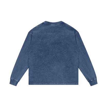 ABSTRACT EXPRESSION Acid Wash Oversize Long Sleeve T-Shirt by ODMPOD