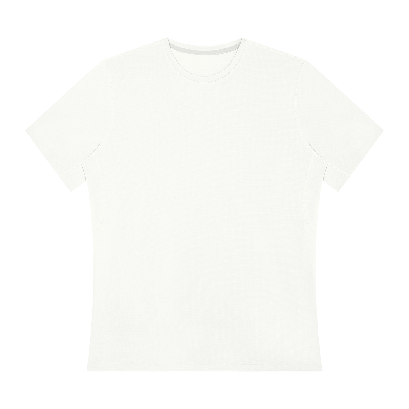 Men's regular-fit performance t-shirt, white, crew neck, short sleeves, front view