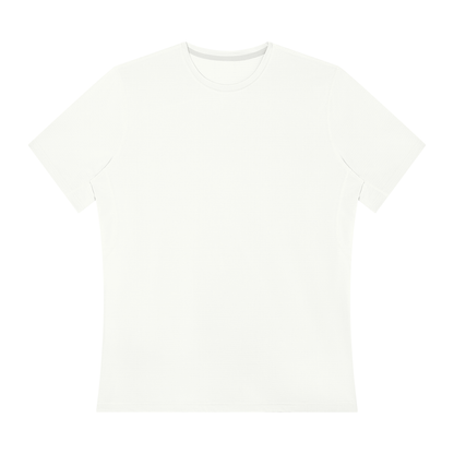 Men's regular-fit performance t-shirt, white, crew neck, short sleeves, front view
