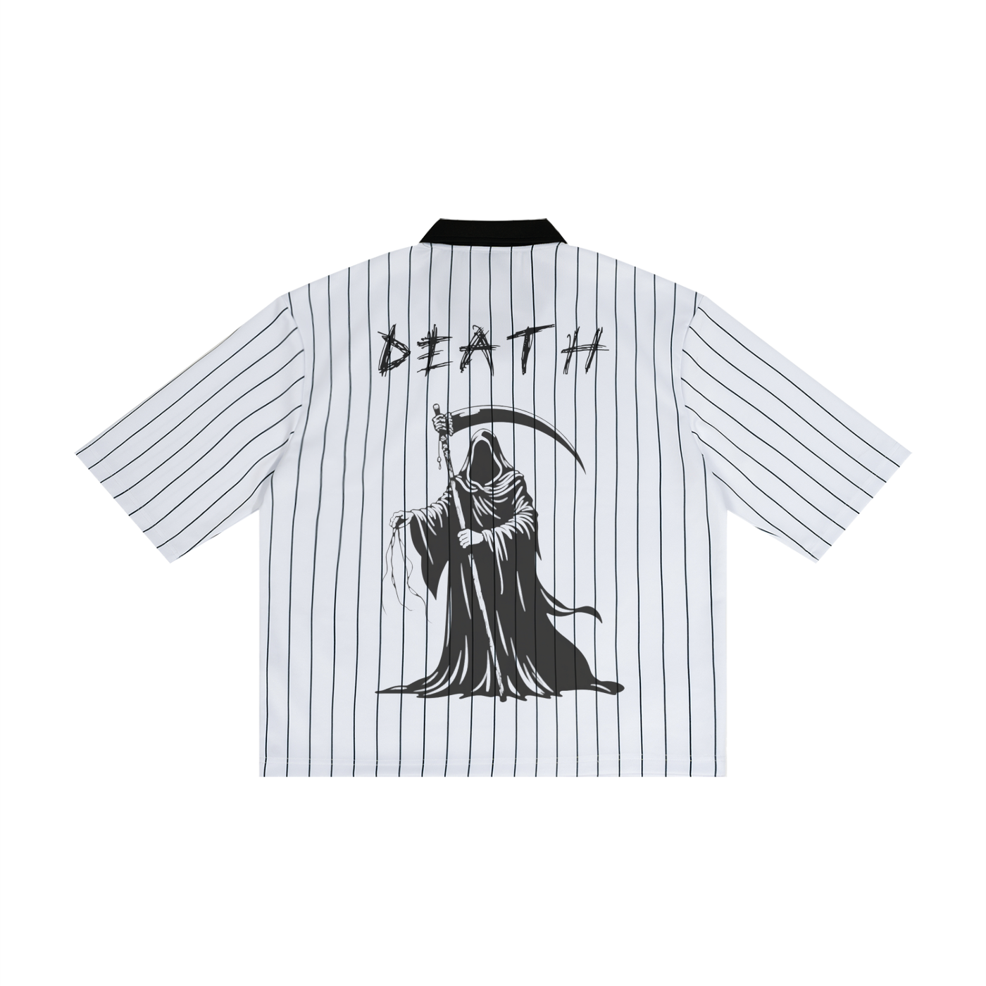 Grim Reaper DEATH #00 Pinstripe Collared Soccer Jersey by ODMPOD