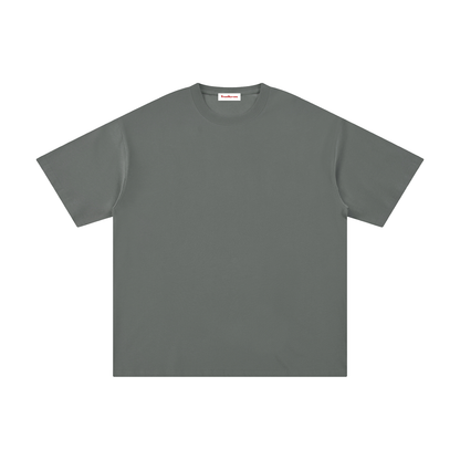 FERAL pure cotton T-shirt, dark gray, plain front