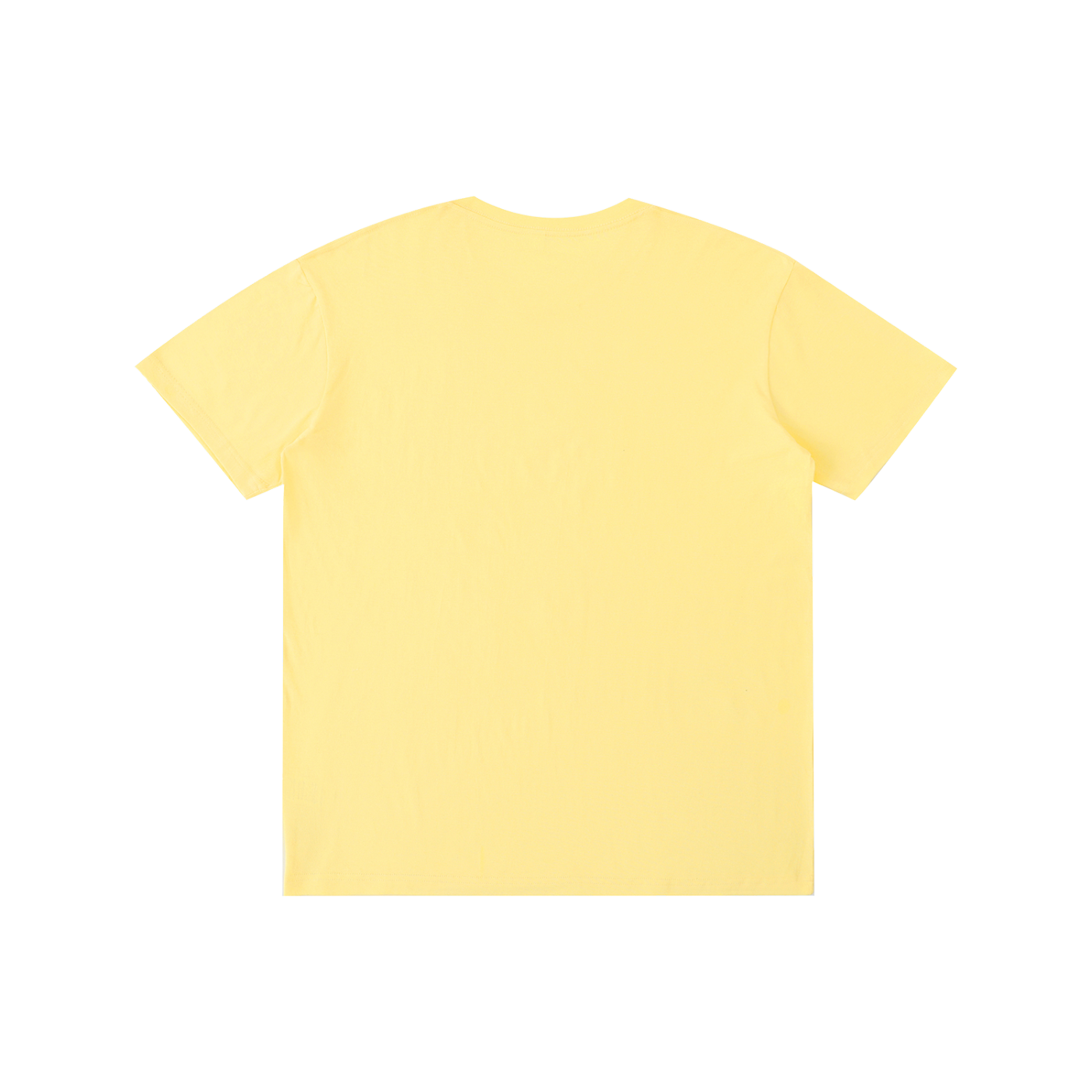 Unisex cotton T-shirt, pale yellow, plain back with crew neck and short sleeves