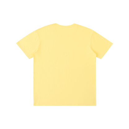 Unisex cotton T-shirt, pale yellow, plain back with crew neck and short sleeves