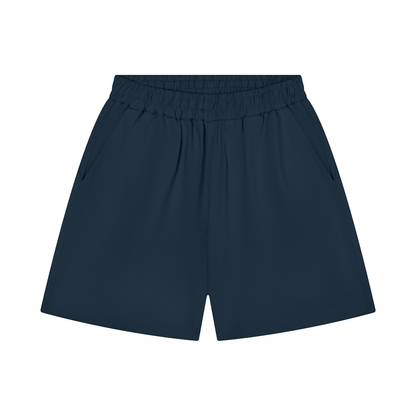 Unisex regular-fit shorts with elastic waistband, navy blue fabric