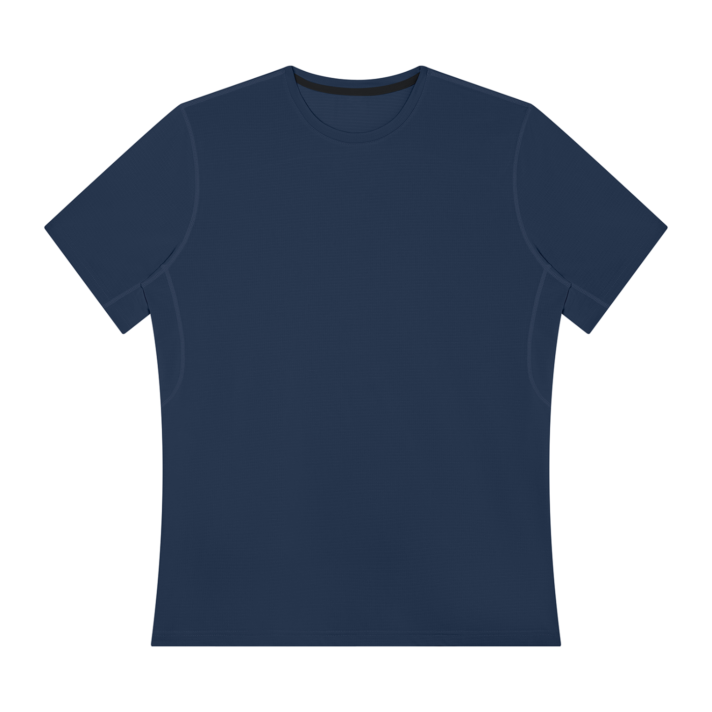 Men's performance t-shirt, navy blue crew neck, short sleeves