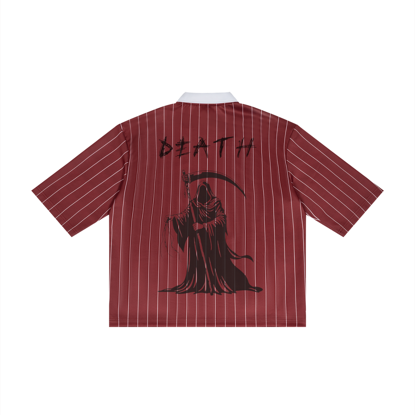 Grim Reaper DEATH #00 Pinstripe Collared Soccer Jersey by ODMPOD