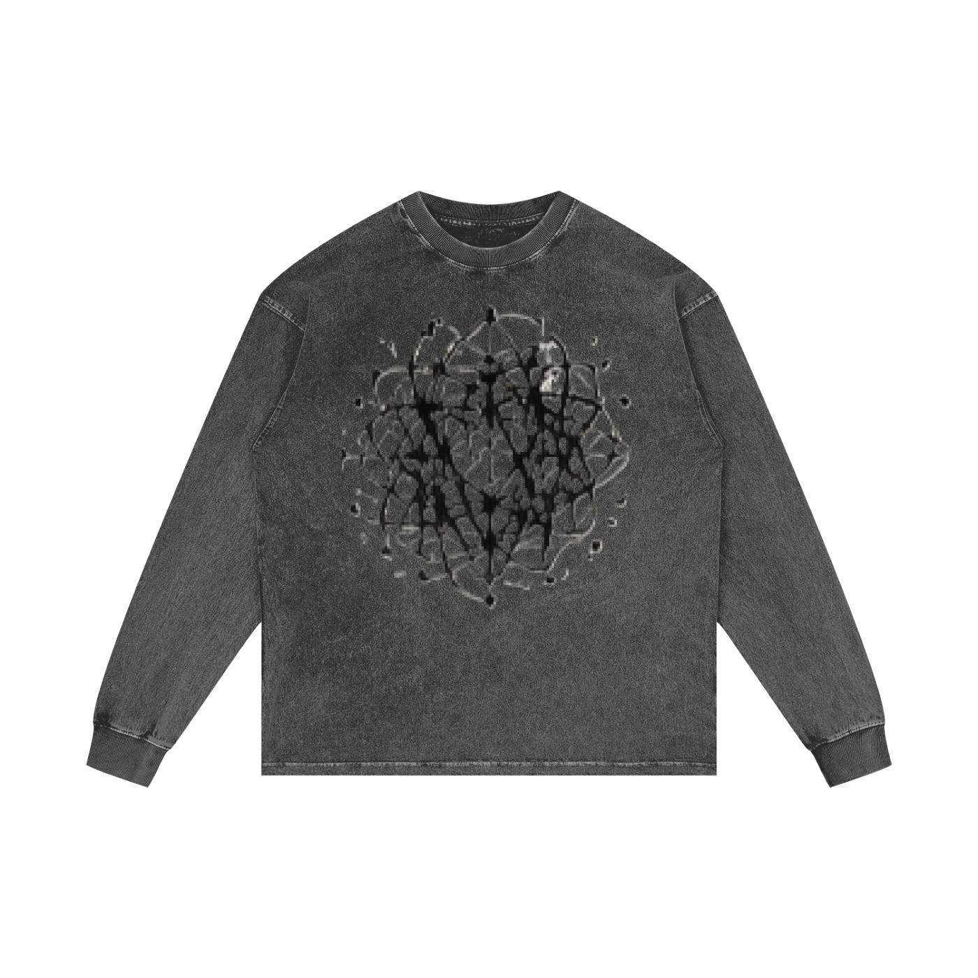 ABSTRACT EXPRESSION Acid Wash Oversize Long Sleeve T-Shirt by ODMPOD