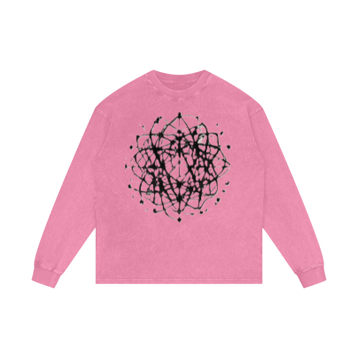 ABSTRACT EXPRESSION Acid Wash Oversize Long Sleeve T-Shirt by ODMPOD