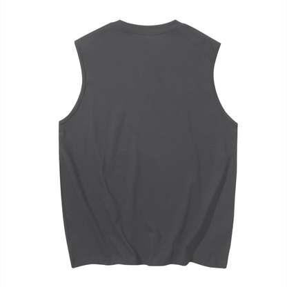 Black sleeveless tank back, no graphic