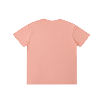 Unisex cotton T-shirt, light pink, plain back with crew neck and short sleeves