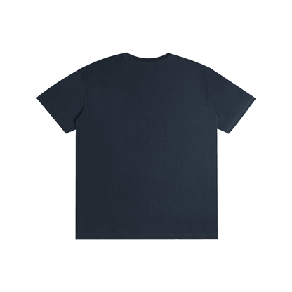 Unisex cotton T-shirt, dark navy, solid color front