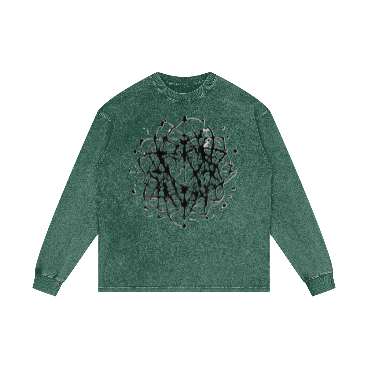 ABSTRACT EXPRESSION Acid Wash Oversize Long Sleeve T-Shirt by ODMPOD