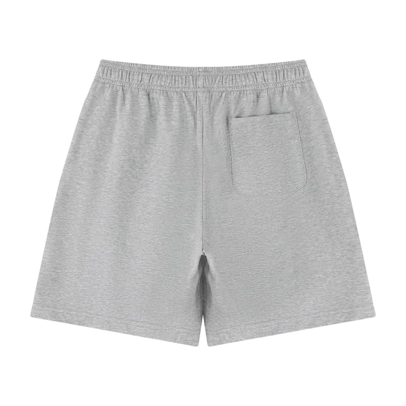 Unisex cotton shorts in dark gray with side slip pocket, elastic waistband.