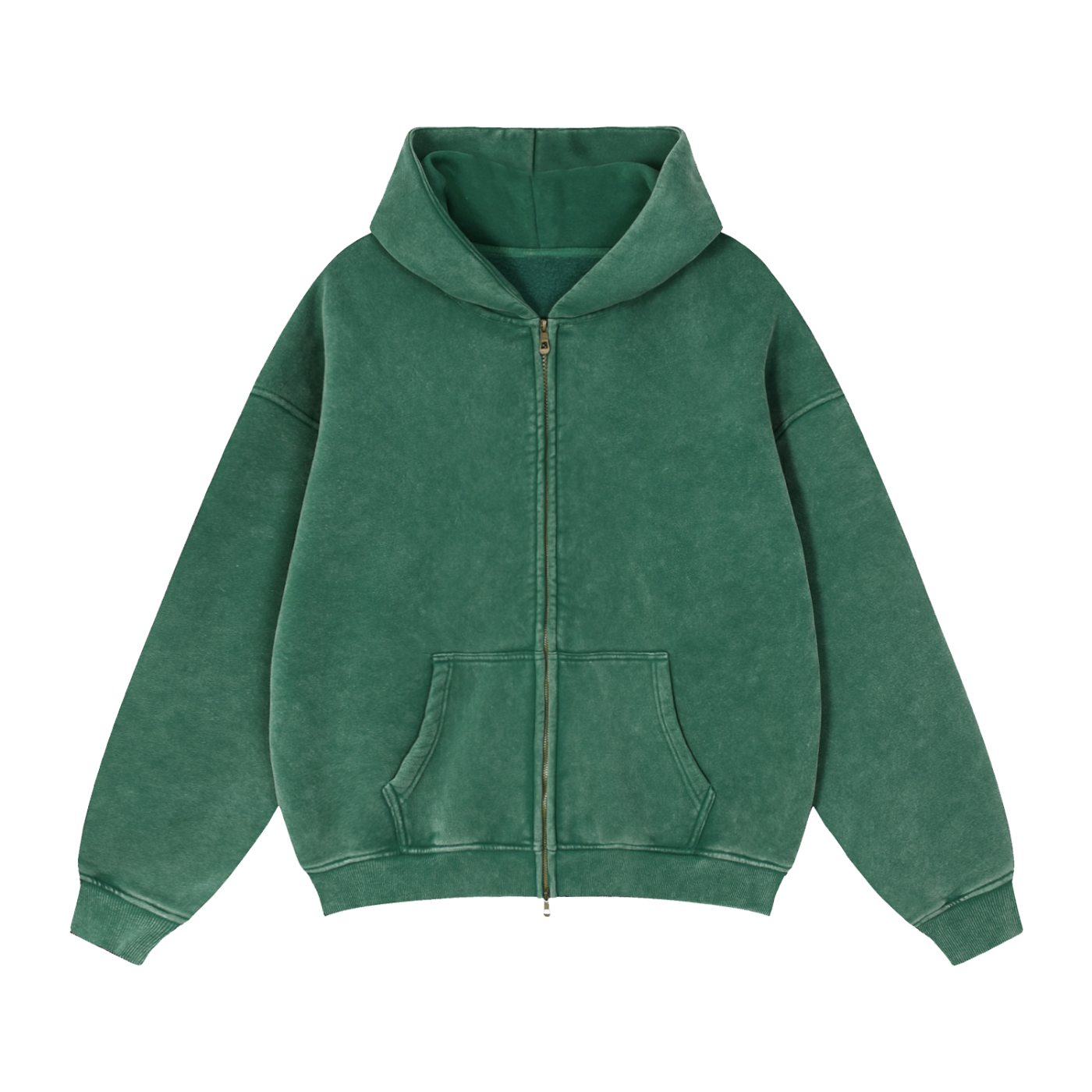 Zip-Through Boxy Fleece Hoodie by ODMPOD