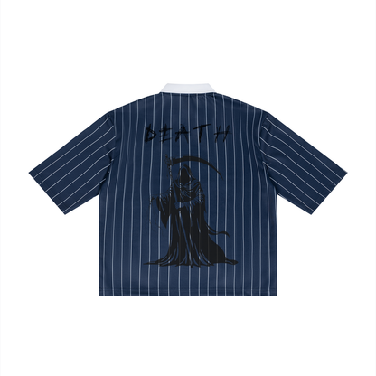 Grim Reaper DEATH #00 Pinstripe Collared Soccer Jersey by ODMPOD