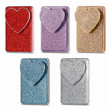 Magnetic card holder wallet with heart-shaped cutout design, three color set