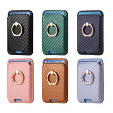 MagSafe card holder wallet with key ring loop, textured pattern assorted colors