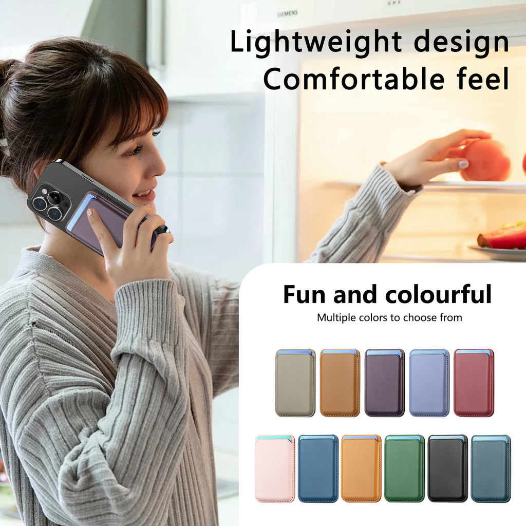 MagSafe card holder wallet set showing multiple color options